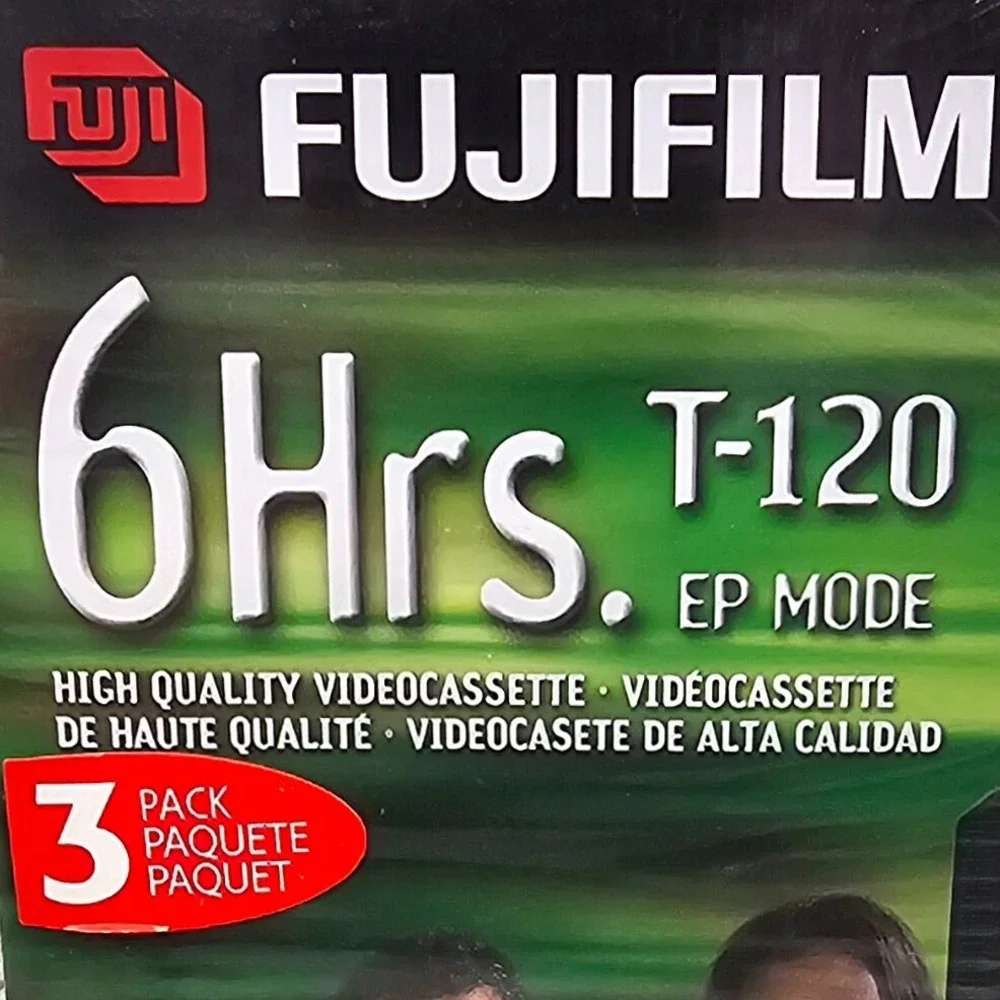 2 Fujifilm T-120 VHS Blank Video Tapes 3 Pack 6 Hour EP Mode High Quality Sealed